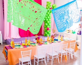 Fiesta Tablecloth - Kids Table - Mexican Theme Party - Fiesta Theme - Fiesta Dessert Display - Frieda Party - Cinco de Mayo Party - Ombre