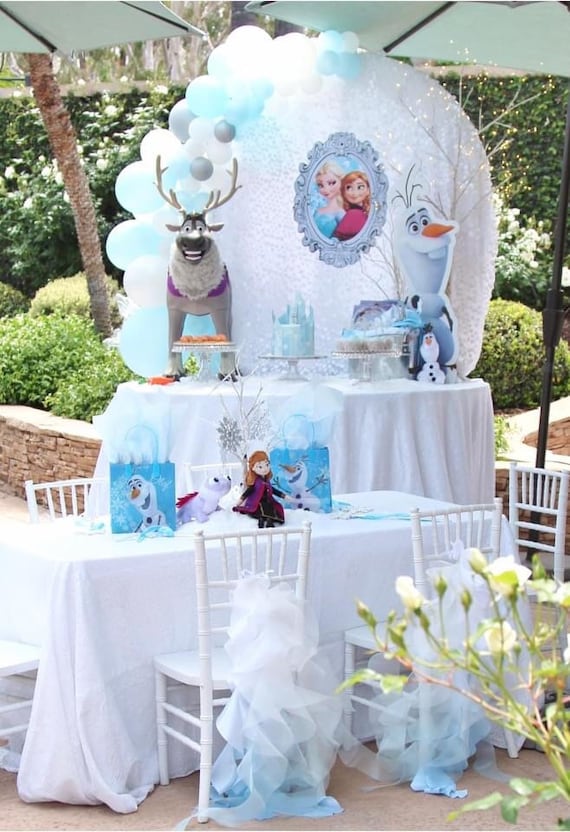 Ombré Curly Willow Chair Sash Frozen Birthday 