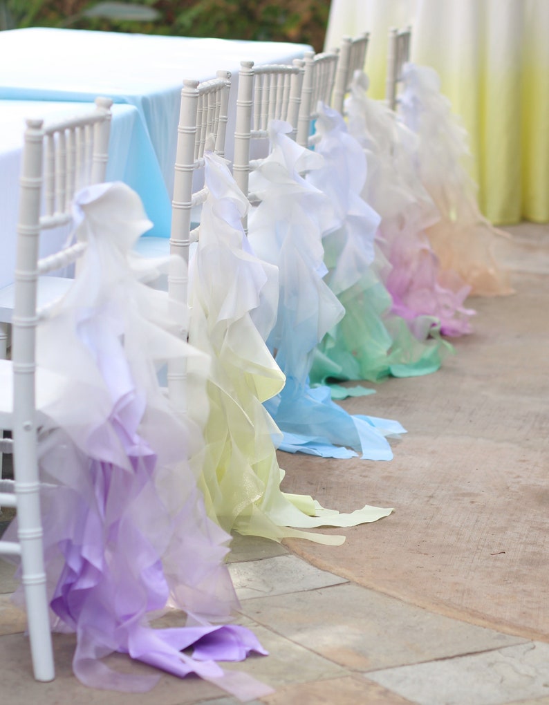 Ombre Chair Sash Curly Willow Chair Sash Chair Sash Etsy