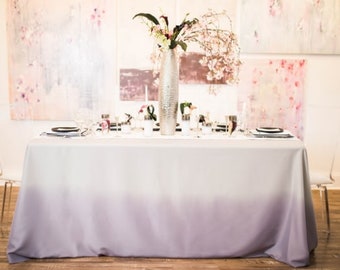 Silver & Plum Tablecloth - Ombre Tablecloth - Art Gallery Party - Plum Wedding - Plum Birthday - Silver Birthday - Grey Birthday - Ombre