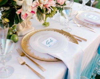 Pastel Pink Ombre Napkins - Turquoise Linen Decoration
