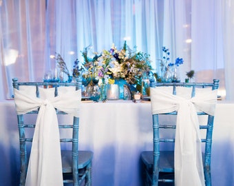 Blue Ombre Tablecloth – Linen Party Table Cover