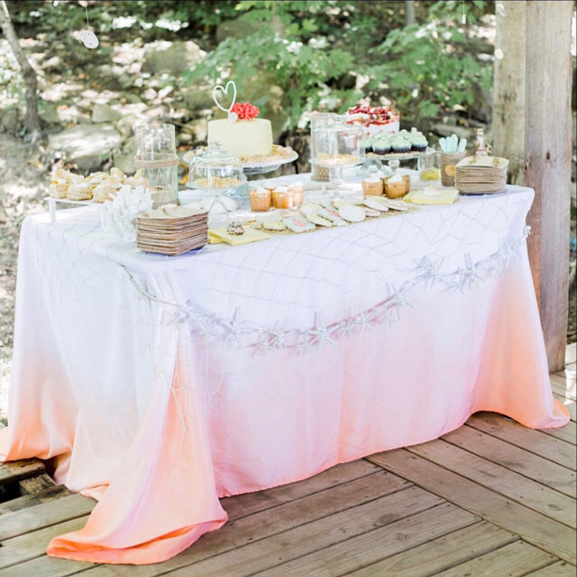Garden Party Tablecloth Garden Party Ombre Tablecloth Etsy