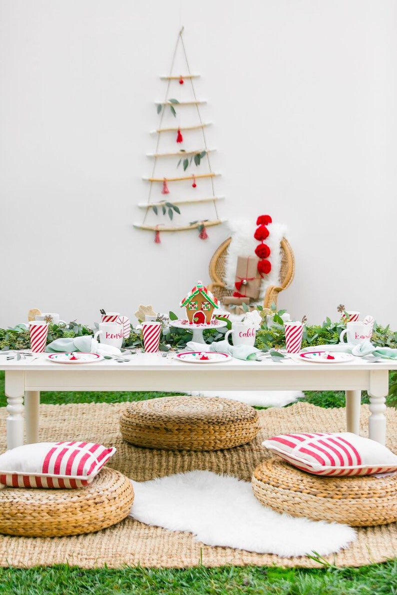 Peppermint Party Napkins Ombre Napkins Peppermint Decoration Green Napkins Mint Table Ombre Linens Peppermint Party Peppermint image 3