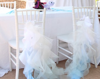 Ombré Curly Willow Chair Sash ~ Frozen Birthday