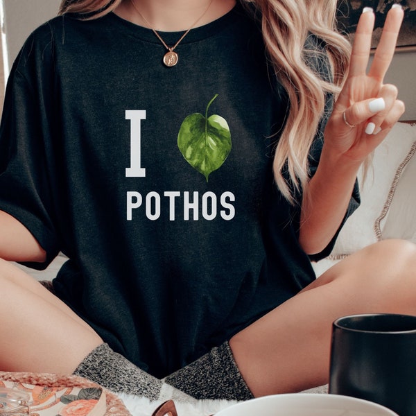 Me encanta la camiseta de Pothos, camiseta divertida amante de Planty, regalo para mamá de plantas de interior, mamá de plantas, potos dorados, reina de las nieves, mármol, NJoy