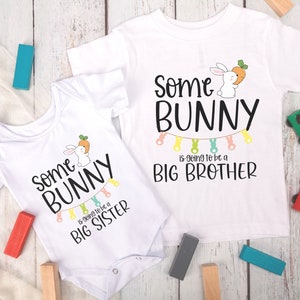 Easter Pregnancy Announcement Sibling Shirts, Big Sister Big Brother Matching Shirts