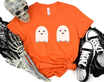 Camisa de Halloween, Camisa de fantasma divertido, Ghosties, Boo-bies, Camisa de Halloween de Punny, Camisa de fantasma espeluznante, Camisa de Halloween de mujer, mamá, abuela