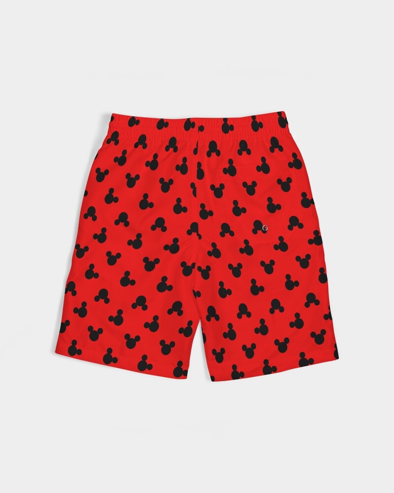 Red and Black Mickey Boys Swim Trunks  Shorts
