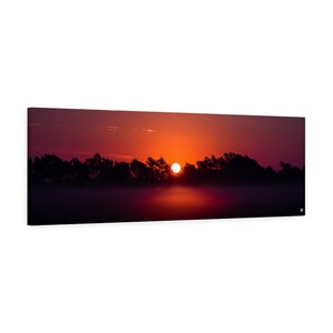 Foggy Morning Sunrise in Kansas Canvas Wall Art image 2