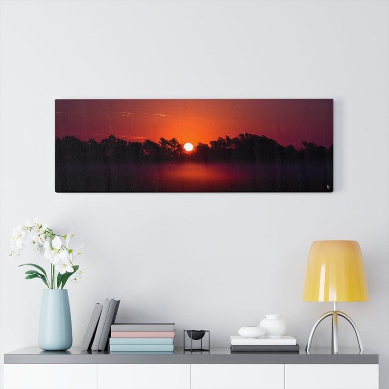 Foggy Morning Sunrise in Kansas Canvas Wall Art image 1