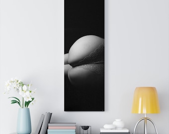 Black and White Boudoir Erotic Panties Canvas Wall Art