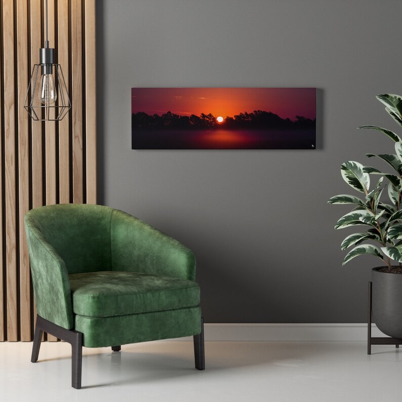 Foggy Morning Sunrise in Kansas Canvas Wall Art image 3