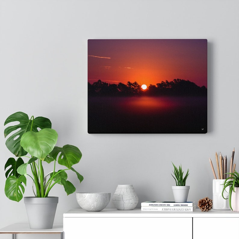 Foggy Morning Sunrise in Kansas Canvas Wall Art image 9