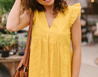 yellow babydoll top