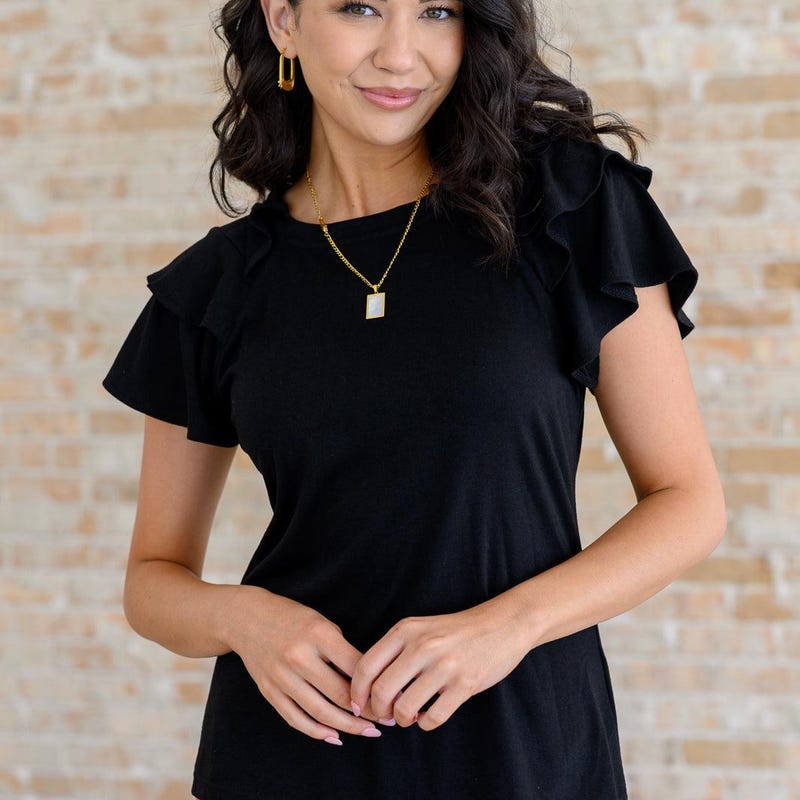 I'll Allow It Flutter Sleeve Tee In Black main image 1