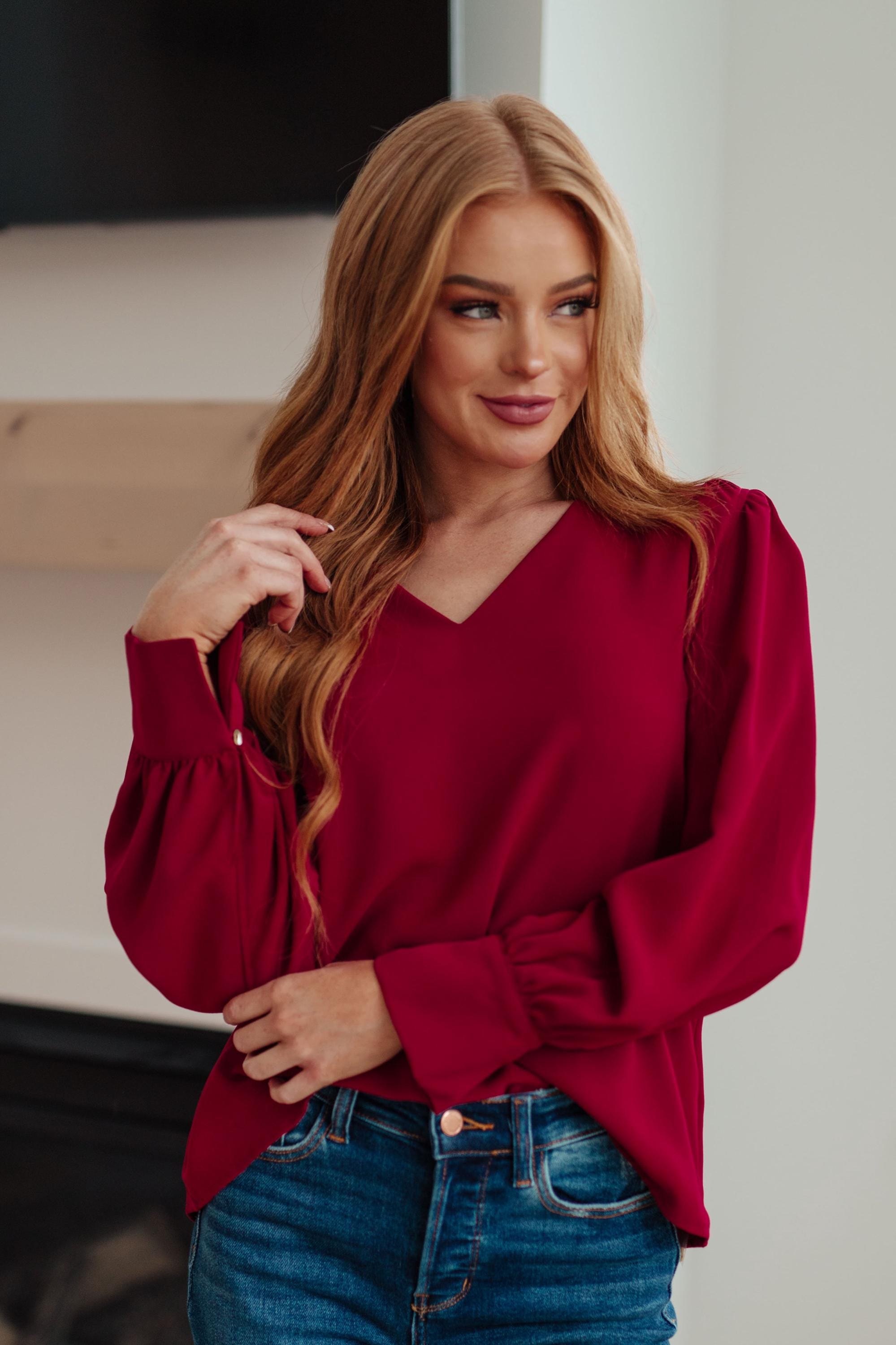 red dressy blouses for special occasions