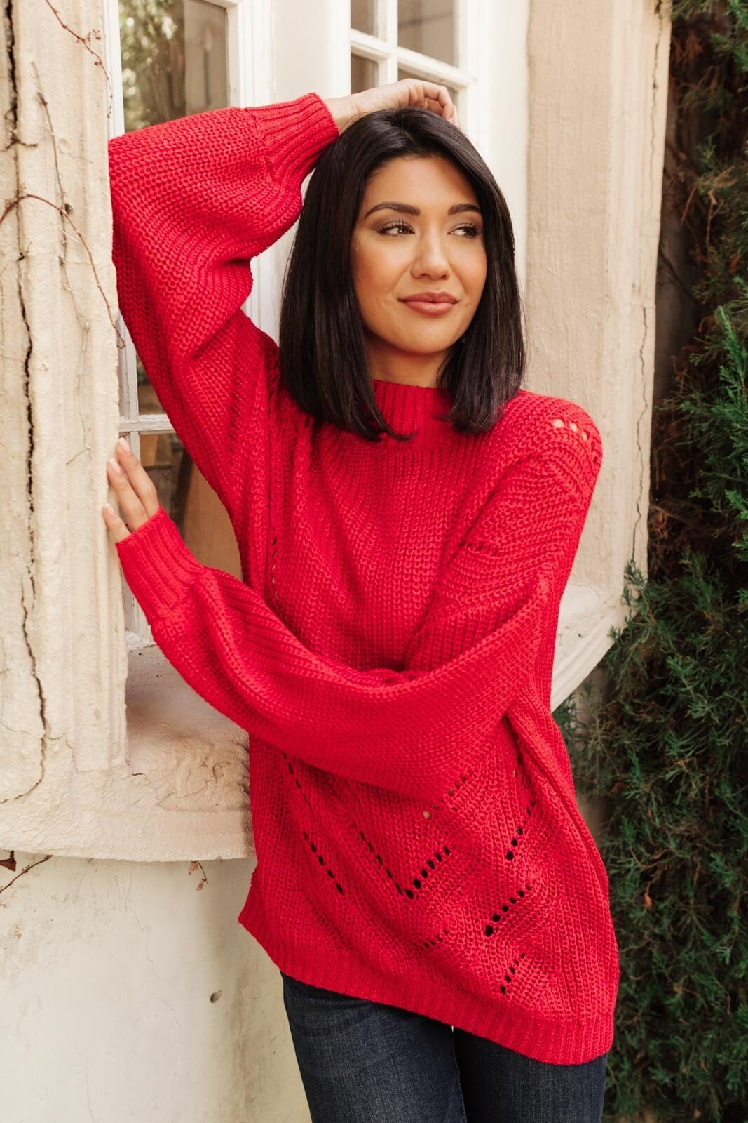 Cozy Casual Sweater in Lipstick Boho Sweater Red Sweater - Etsy UK
