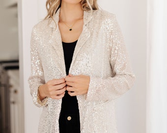 I Know You're Busy Sequin Blazer