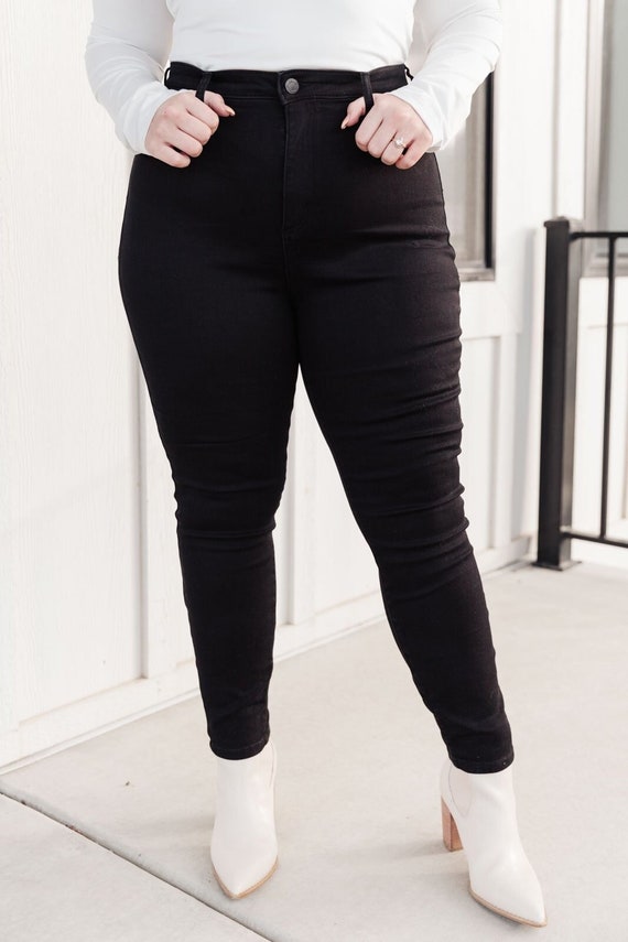Black denim skinny jeans womens sales