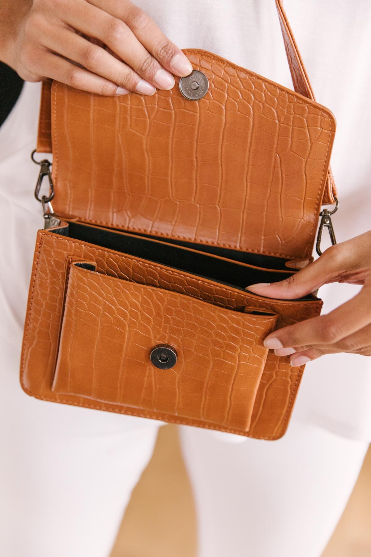 Croc Crossbody Bag Adjustable Strap Available in Brown & Etsy