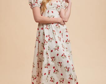 Strawberry Dress In 100 Cotton