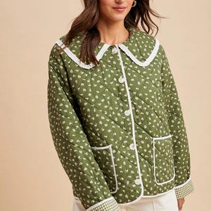 Heirloom Quilted Cotton Puffer Jacket In Pine