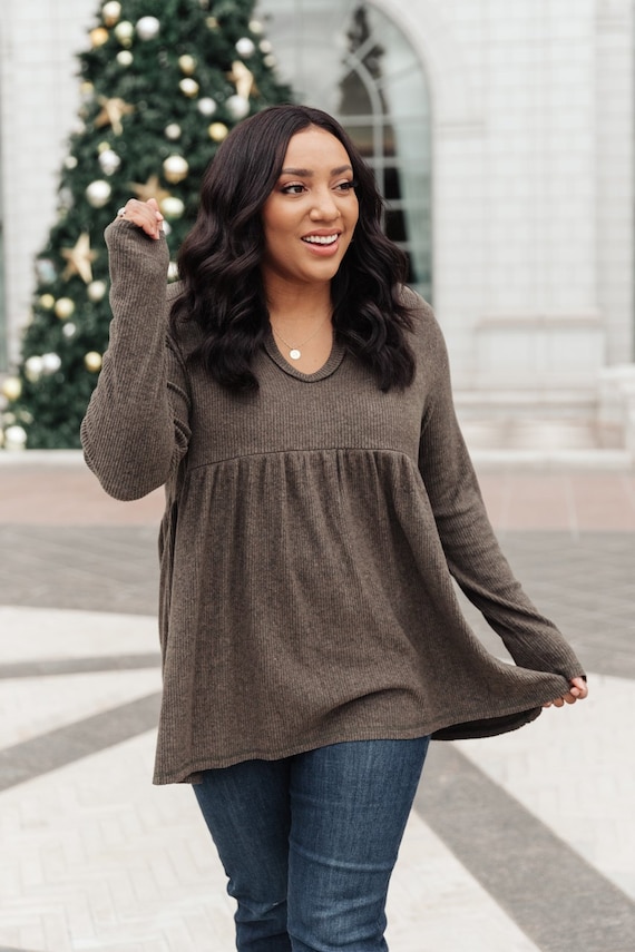 Babydoll Tee in Olive Babydoll Flowy 