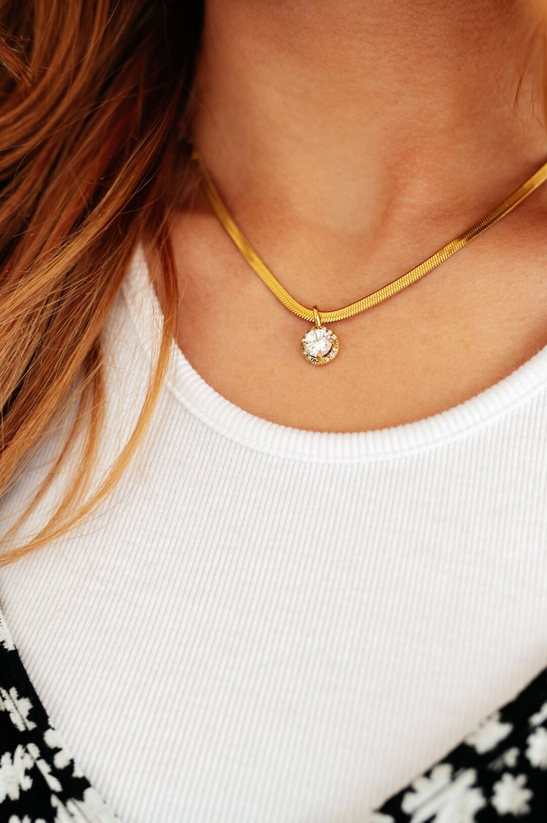 Here to Shine Gold Plated Necklace in Pink main image 0