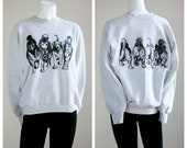 Vintage Dog Butt Print Grey Crewneck Sweatshirt Cute Lounge Wear Top Dog Lover Crewneck Top Novelty Dog Print Athleisure Crewnek
