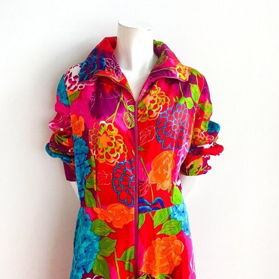Vintage 70s Alice of California Floral Psychedell… - image 4