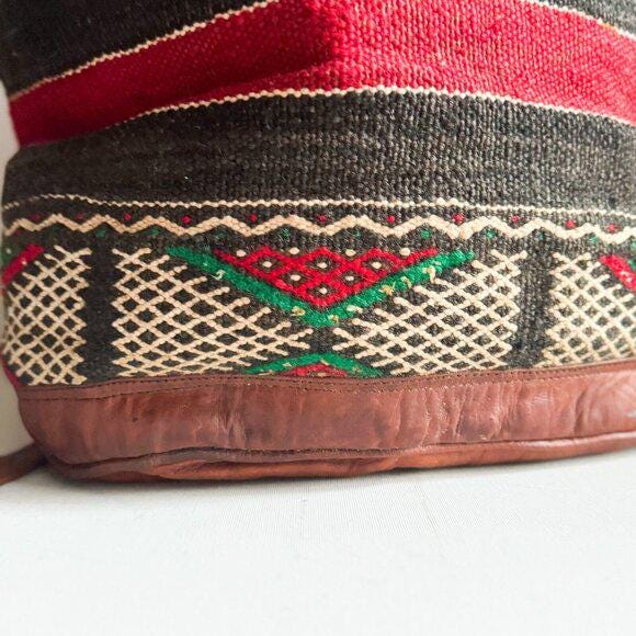 Vintage Handmade Ethnic Kilim Leather LArge Backpack Vintage Handmade Ethnic Kilim Leather Large Backpack - Etsy main image 4