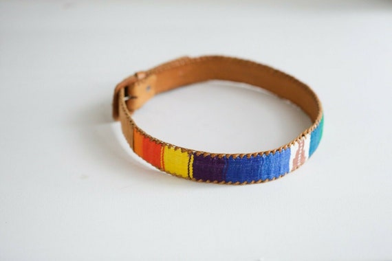 Vintage Handmade Leather  Embroidered  Colourful … - image 2