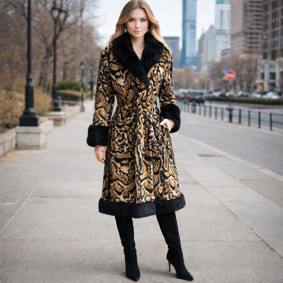 Vintage Irving Posluns Faux Fur + Real Sheep Fur Trim Penny Lane