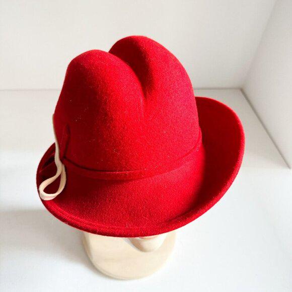 Vintage Lancaster Wool Felt Ladies Red Fedora L Vintage Lancaster Wool Felt Ladies Red Fedora L - Etsy Canada main image 3