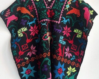 ヴィンテージ カラフル 刺繍 ポンチョ ケープ - Etsy 日本
