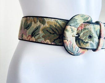 Vintage Tapestry Couch Print Grandma Style Belt - Etsy Canada display picture 1