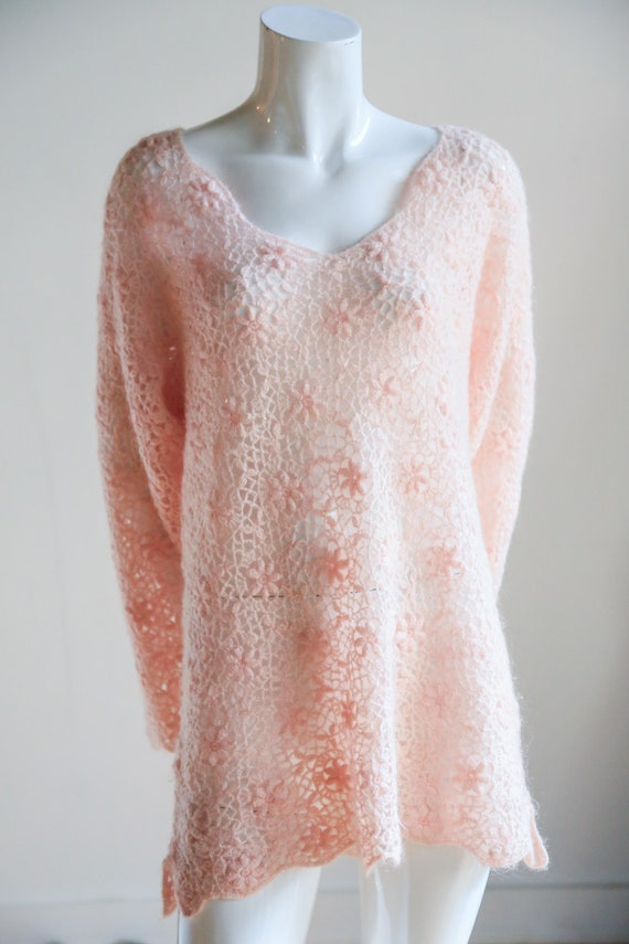 Pink Crochet Sweater | Pink Crochet | Vintage Woo