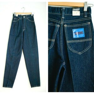 Vintage Brand New Cheeno&#39;s Dark Wash Relaxed Leg High Waist Tapered Ankle Jeans 25
