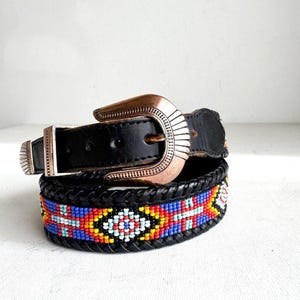 Vintage Skinny Beaded Belt - Etsy display picture 1