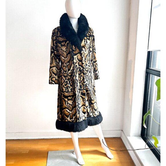 Vintage Irving Posluns Faux Fur + Real Sheep Fur Trim Penny Lane