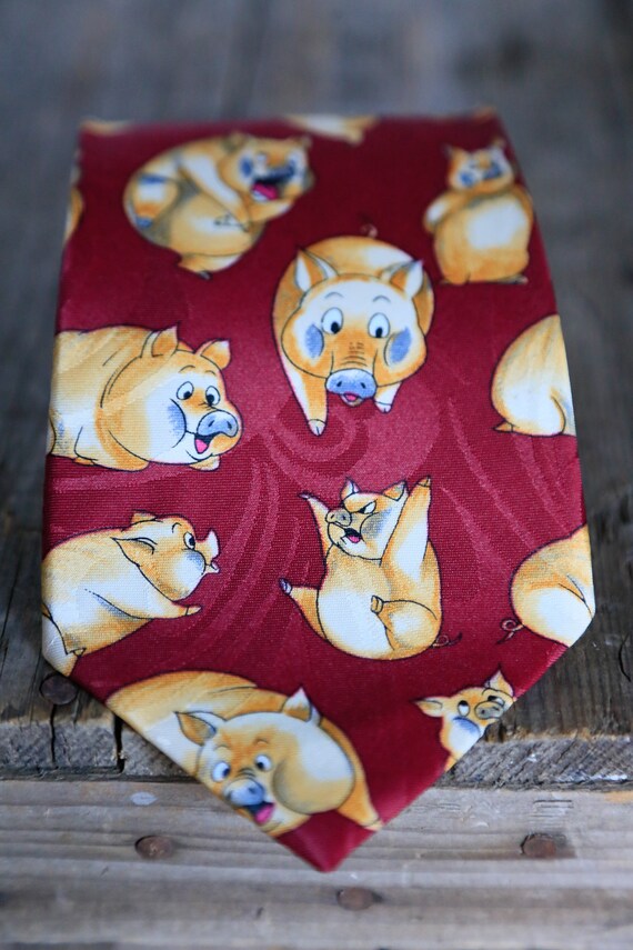 Cartoon Pig Tie | Anthropomorphic Pig Hog | Laugh… - image 1