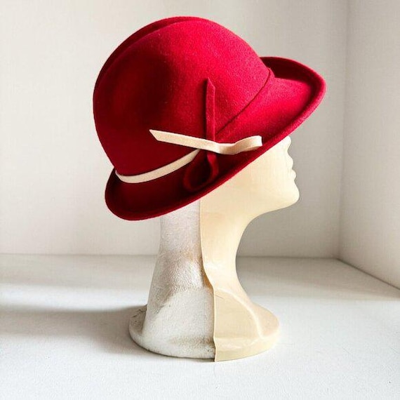 Vintage Lancaster Wool Felt Ladies Red Fedora L Vintage Lancaster Wool Felt Ladies Red Fedora L - Etsy Ireland main image 4