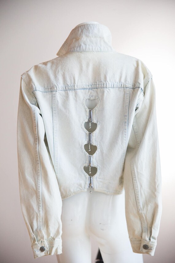 Acid Washed Jordache Cropped Moto Jacket With Zip