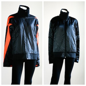 90 Puma Vintage Reversible Neon Orange Colour Block Sports  Puffer Jacket | Puma All Over Cat Embossed Puffer Jacket | 2 in 1 Puma Jacket e