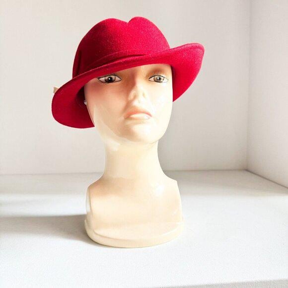 Vintage Lancaster Wool Felt Ladies Red Fedora L Vintage Lancaster Wool Felt Ladies Red Fedora L - Etsy Ireland main image 3