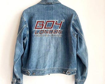 BOY LONDON デニムジャケット ダメージ加工 ヴィンテージボーイロンドン デニムパッチワーク ダメージ加工