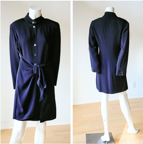 BYBLOS 90s Black Apron Detail Dress | Button Down