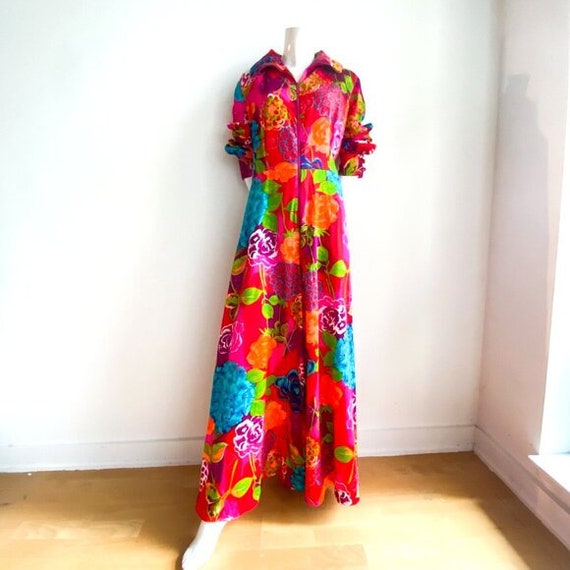 Vintage 70s Alice of California Floral Psychedell… - image 6