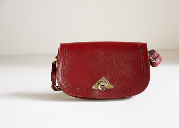 Vintage Leather Burgundy Classic Shoulder Bag | Mi